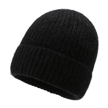 Modes rudenī un ziemā, vīriešu vilnas cepuri, ārā silts ausu aizsardzības adīta cepure imitācija ūdeļu plus pūkainas vilnas cepure hip-hop cepure