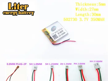 Litru enerģijas akumulators 3,7 V 350mAh 502730 plug Litija Polimēru Li-Po Akumulators MP3 MP4 MP5 Litija polimēru baterija