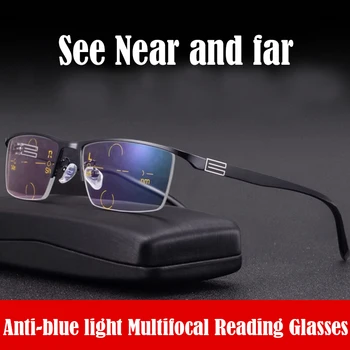 Vācija Anti-zila gaisma Lēcas Progresējoša Multifokāla Lasīšanas Brilles tuvu un tālu Daudzfunkciju brilles Bifocal Briļļu 1.0-3