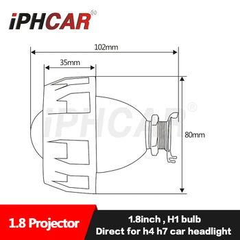 Bezmaksas Piegāde IPHCAR LHD 46mm vai 56mm Mini Bi-xenon Projektora Objektīvs H1, H4, H7 Transportlīdzekļu priekšējiem Lukturiem, bez Termometra un Droseles