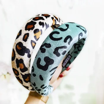 KN Modes Leopard Sūklis Hairbands Sievietēm Lady Mīksta Auduma Galvas Matu Stīpas Premium Cepures Boutique Matu Aksesuāri
