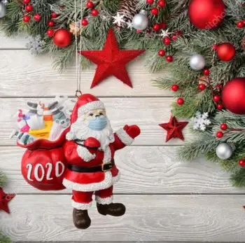 Ziemassvētku Rotājumi, Sveķu Santa Claus Home Decoration Accessories ar Masku, Rokdarbu, Kulons, Ziemassvētku Dāvana