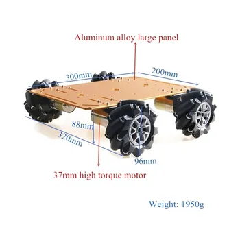 96mm Mecanum Riteņu Auto Šasijas, Komplekta Mecanum Riteņu Robots Ar Liela Izmēra Metāla Paneli, Arduino Mecanum Robots Rotaļlietu DIY CM800