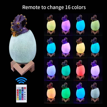 3D Dinozauru Lampa USB Uzlādējams LED Nakts Gaisma Bērniem 3/16 Krāsas Gultas Lampa Ar Tālvadības & Pat Kontroles Dinozauru Rotaļlietas
