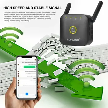 WiFi Range Extender Signāla Pastiprinātājs 1200Mbps Pastiprinātājs Internets Bezvadu Atkārtotājs Bezvadu Diapazons Paplašinātājs Pastiprinātājs