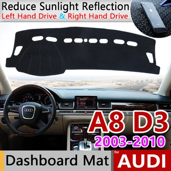 Audi A8 D3 2003~2010 4E Anti-Slip Anti-UV Mat Paneļa Vāciņu Pad Ēnā Dashmat Aizsargātu Paklāja Piederumi S-line 2006 2007