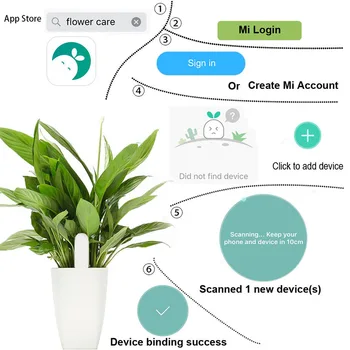 Xiaomi Mi Flora Uzraudzīt Augu Smart Ziedu detektoru Digitālo Augi, Zāle Zieda Aprūpes Augsnes Ūdens, Gaismas Smart Testeri Sensors