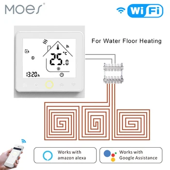 Smart Termostats WiFi Temperatūras regulators Slēdzis Ūdens Siltās Grīdas Apkures Darbs Ar Alexa, Google Home Tuya APP Tālvadības pults