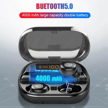 V11 TWS 5.0 Bluetooth 9D Stereo Austiņas Bezvadu Austiņas IPX7 Ūdensizturīgs Austiņas Sporta Austiņas Ar 4000mAh Power Bank