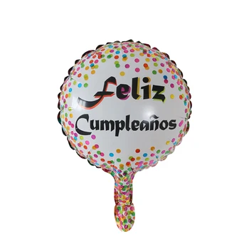 50/100gab 10inch Feliz Cumpleanos spāņu laimes Dzimšanas dienā, Balonus Kārta Mylar Folijas gaisa Balons Happy Birthday Puse Dekori Gaisa Globos