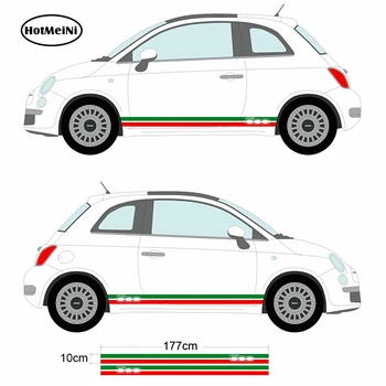 HotMeiNi Auto-stils itālijas Karogu Jumta Svītru Uzstādīt Auto Decal Grafiskā dzinēja Pārsegs Boot Auto Uzlīme par Fiat 500