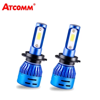 ATcomm LED H4, H7 Mini Turbo Auto Lukturu Spuldzes 12V 6500K 4300K 8000Lm 72W COB HB3 HB4 H11 H8, H9 24V LED H1 Auto Ledus Lukturis
