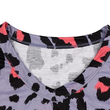 Pidžamas Sieviešu Krāsu Leopard Sievietēm Komplekti ar garām Piedurknēm Top Ar Šorti ir 2021. tērpu komplekti pyjama pour femme Gadījuma Zaudēt Divus Gabalus
