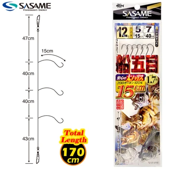 Japānas SASAME String Āķis ar 3 Āķis Platformām Viegli, makšķeres, Laivu, Zvejas Sālsūdens Fishhooks Zvejas Piederumi Risināt