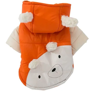 Drukāt Dzīvnieku, Mājdzīvnieku Apģērbu Suņiem Karikatūra par Suņu Apģērbu Maziem Kostīmu Silts franču Buldogs Gudrs Ziemas Apelsīnu Zēns Apkakles Perro