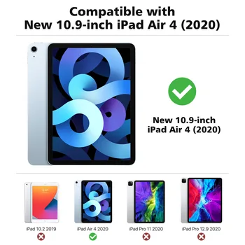 Gadījumā Jauno iPad Gaisa 4. Paaudzes 2020/iPad 10.9 Gadījumā-90 Grādu Rotējoša Stāvēt Ādas Segumu,Smart Viegli, Ja Gaisa 4 10.9