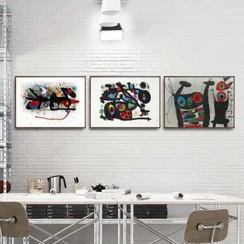 Mājas Dekorēšanas Māksla Sienas, Attēlus No Dzīvo Istabā, Plakātu Druka Kanvas Gleznas Spāņu Joan Miro Abstraktu 5