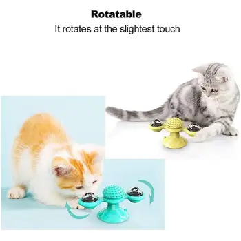 Kaķi Vējdzirnavas Rotaļlietas Grieza Kaķu Spēle Vinilplašu Kaķis Rotaļlietas Teasing Interaktīvās Rotaļlietas, Masāža Niezi Kutēšana Mājdzīvnieki, Rotaļlietas Mājdzīvniekiem Piederumi