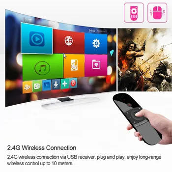 Krievu/angļu MINI Gaisa Peli W1 Bezvadu Tastatūra 2.4 G Pieminēt Sensoru Lidot Gaisa Peli, Lai 9.0 8.1 Android TV Box/PC/TV