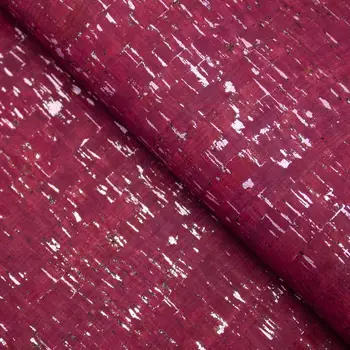 Vīna sarkana ar sudraba korķa tekstila lapa COF-367