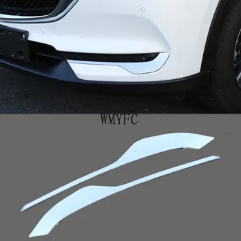 Chrome Priekšā Galvu Miglas lukturi Foglight Lampas Vāciņš Melns, Uzacu Plakstiņa Sloksnes Bufera Molding Par Mazda Cx-5 Cx5 2nd Gen KF 2017-2019