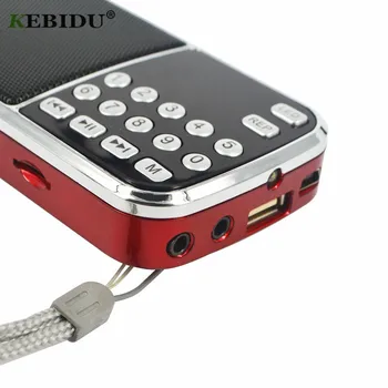 Kebidu L-088 Modes Mini HIFI Skaļruņu Portatīvo MP3 Audio Mūzikas Atskaņotājs Lukturīti Pastiprinātājs Micro SD, TF, FM Radio, Lukturītis