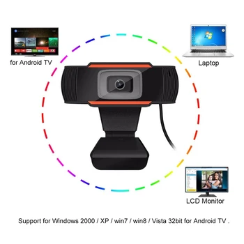 30 Grādu Grozāms 2.0 HD Webcam 1080p USB Kameras Video Ierakstīšana Web Kamera ar Mikrofonu, Lai PC Aprēķināt