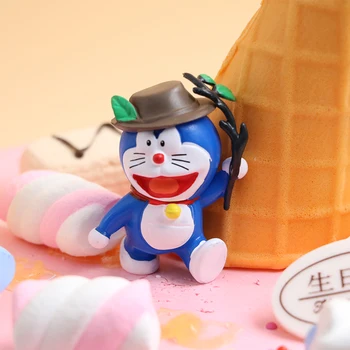 6pcs/set Doraemon Mini gudrs Skaitļi Gudrs, kas Peld ar Doraemon Dorami PVC Kūka topper Attēls Apdare Supplie