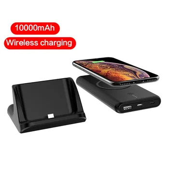 10000mAh Qi Bezvadu Lādētāju Strāvas Banka Xiaomi iPhone Samsung PowerBank 10W Ārējo Akumulatoru Ātri Wirless Uzlādes Powerbank
