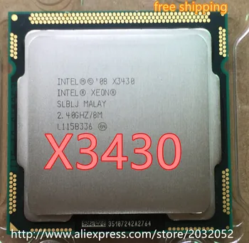 Oriģinālā Intel Xeon Quad Core X3430 2.4 GHz LGA 1156 8M Cache 95W Desktop CPU (darba Bezmaksas Piegāde)