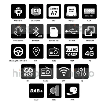 Android 10 Auto Multimedia Player Fit Toyota Tundra 2007 2008 2009 2010 2011 2012 2013 Auto GPS Stereo USB Bluetooth SWC Kamera