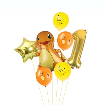 7 gab. Pokemon sērijā Maz Uguns Pūķis Brīnums, Varde, Sēklas, Bērnu dzimšanas dienu skaits, alumīnija balons Partijas apdare baloni