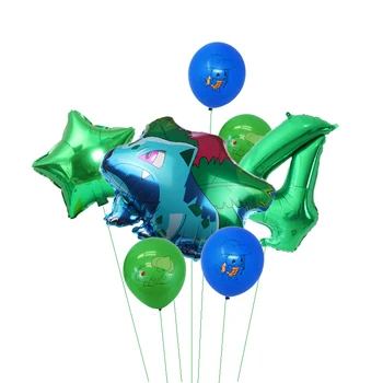 7 gab. Pokemon sērijā Maz Uguns Pūķis Brīnums, Varde, Sēklas, Bērnu dzimšanas dienu skaits, alumīnija balons Partijas apdare baloni