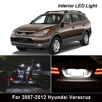 10Pcs White LED Interjera Lampas Iepakojuma Komplektu 2007. gada līdz 2012. gadam Hyundai Veracruz Cimdiem Kartes Dome Bagāžnieka Licence Plate Light