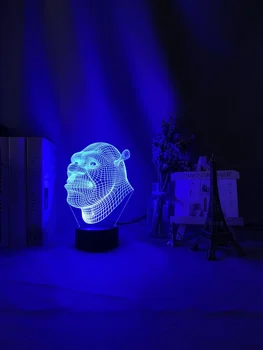 Led Nakts Gaisma Šreks Vadītājs Hologrammas 3d Ilūziju, Lampas Bērniem, Bērnu Guļamistaba Dekori Nightlight Usb Akumulatora Barošanu Galda Lampa Dāvanu