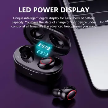 TWS Bezvadu Bluetooth EZEAR X11 Austiņas Ūdensdrošs IPX7 Austiņas LED Sporta Austiņas HiFi Stereo Earbuds Par Android