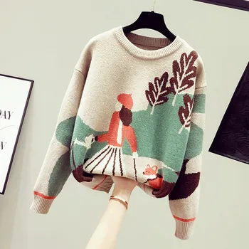 2020 jaunu sieviešu džemperi rudens drēbes zaudēt ārējā valkā adīt zemāko rudens un ziemas topi o kakla