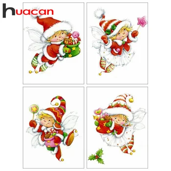 Huacan Dimanta Glezna Ziemassvētku Rūķīšiem Dimanta Izšuvumi Mozaīku Karikatūra Cross Stitch Home Art Sienas Uzlīmes