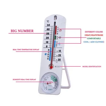 HouseholdTemperature Mitrums Monitors Darbvirsmas Vertikālās Sienas Termometru, Higrometru, Mājas