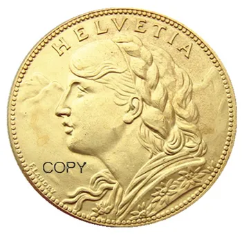 Šveicē 100 Frs 1925 Zelta Pārklājumu Kopēt Monētas