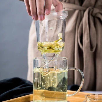JOUDOO Kārtā Taisni Glāzi Ūdens Stikla Pudelē Augstas Ietilpības trauks Ar Stikla Filtru Office Home Tējas Drinkware Kausa Vairumtirdzniecības 35