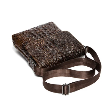 Krokodils modelis Patiesu Pātagot Ādas plecu somas crossbody soma Vīriešu portfelis soma vīriešu Cēloņu somā biznesa Atloka, Somas
