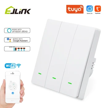 EJLINK Tuya Smart Wifi Slēdzis, ES Standarta 90-250V Kontroles Programmu, Balss, Manuālā Smart Home Slēdži Darbojas ar Alexa