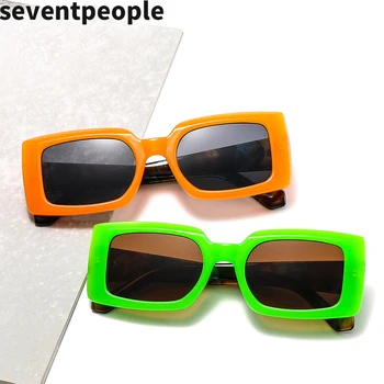 Taisnstūra Saulesbrilles Sieviešu 2020. Gadam, Modes Jelly Krāsu Leopards Drukāt, Saules Brilles Vīriešiem Vintage Nelielu Kvadrātveida Eyewears Oculos De Sol