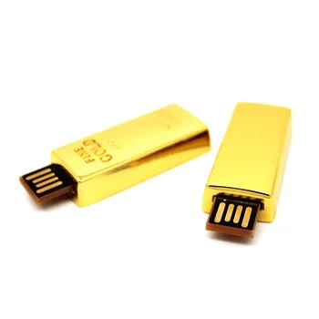Metāla Zelta stieņi/ķieģeļu modeļa USB Zibatmiņa Zelta pen drive memory Stick pendrive 4GB/8GB/16GB/32GB/64GB, U diska, zibatmiņas diskā