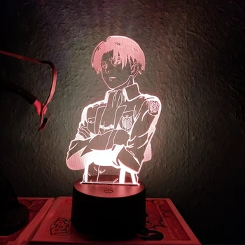 Anime Uzbrukumu Titan Akrila 3d Led Lampas, Mājas, Istabas Dekori Gaismas Vēsā Kazlēnu Bērnu Dāvanu Kapteinis Levi Ackerman Attēls Nakts Gaisma