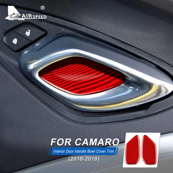 ĀTRUMS Oglekļa Šķiedras Chevrolet Camaro 2016 2017 2018 2019 Piederumi Melns, Automašīnas Durvju Bļodas Vāka Uzlīmes Car Styling