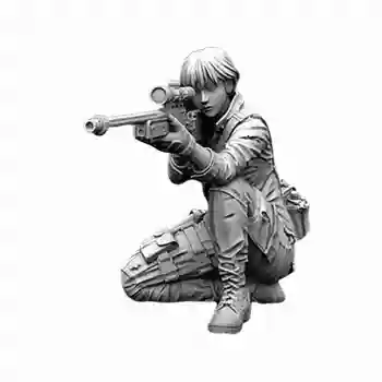 1/35 50mm Nesamontēti Sveķu Modelis Komplekti Sevis samontēt Sieviešu Snaiperis Sveķu Karavīrs Baltā Modeļa Rotaļlietu Sveķu Karavīrs Modeļa Rotaļlietu A-116