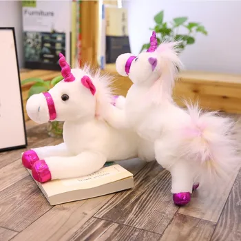Mīksto Unicorn mīkstās Plīša rotaļlietas Unicorn Dzīvnieku Zirgu Augstas Kvalitātes Multiplikācijas filmu Dāvanu Bērniem