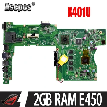X401U-M3 E450 2GB RAM, CPU, mainboard REV2.0 ASUS X401U X501U X301U Klēpjdators mātesplatē 90R-N4OMB1400U Pārbaudīta